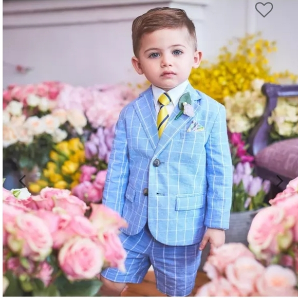 Janie & Jack Windowpane Linen Cottom Blazer - Picture 4 of 4